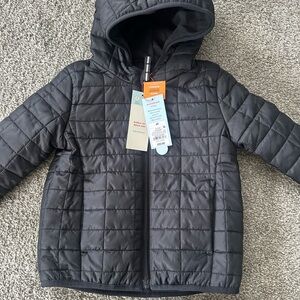 Kids Black Hooded coat